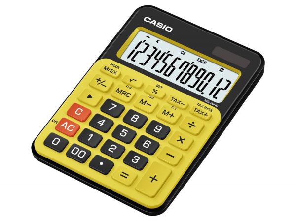 Tudo sobre 'Calculadora de Mesa Casio 12 Dígitos - Colorful MS-20NC Preta e Amarela'