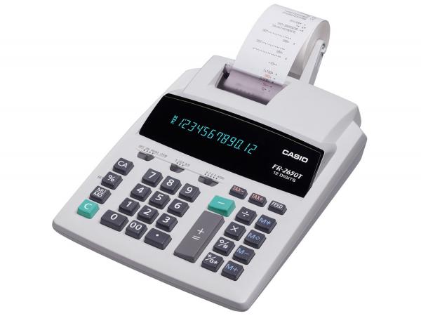 Calculadora de Mesa Casio com Bobina 12 Dígitos - FR-2650T Branca