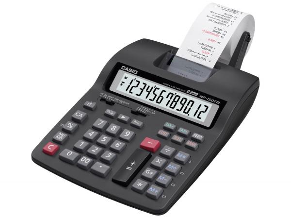 Calculadora de Mesa Casio com Bobina 12 Dígitos - Printer HR-150TM Preta