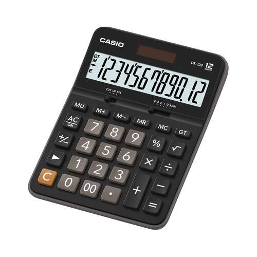 Calculadora de Mesa Casio Dx-12b, 12 Dígitos com Visor Amplo - Preto