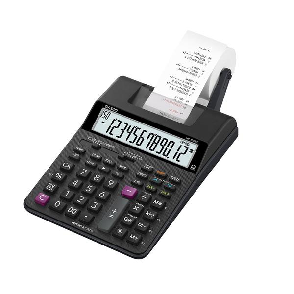 Calculadora de Mesa Casio HR-100RC com Impressão, 12 Dígitos - Preto