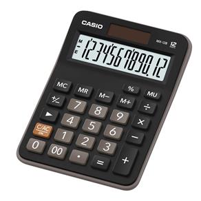 Calculadora de Mesa Casio MX-12B-S4-DC 12 Dígitos com Bateria Solar - Preta
