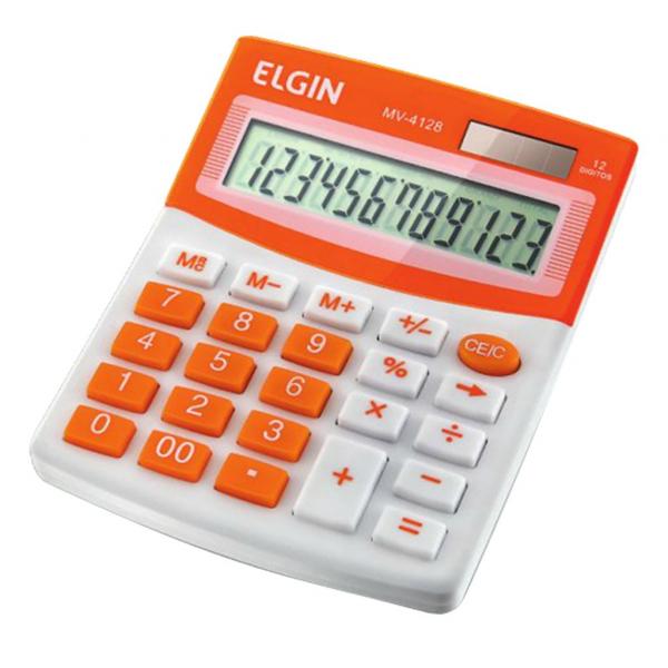 Calculadora de Mesa Elgin MV 4128 12 Dígitos Laranja - Elgin