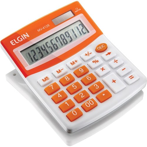 Calculadora de Mesa - Mv4128 - Elgin (Laranja)