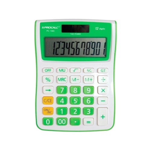 Calculadora de Mesa Pc100-g 12 Digitos Verde - Procalc