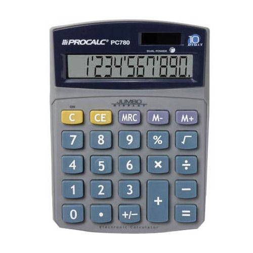 Calculadora de Mesa Procalc 10 Díg Solar/Bat