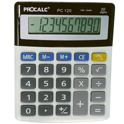 Calculadora de Mesa Procalc 10 Dig Solar/Bat