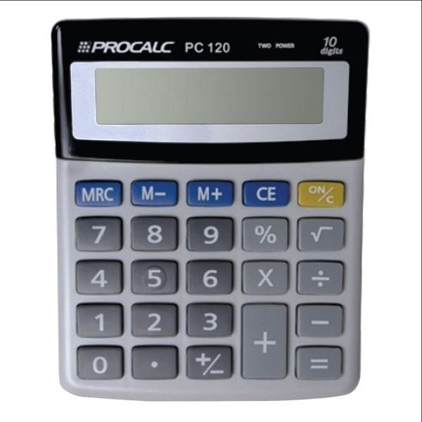 Calculadora de Mesa Procalc PC120 10 Dígitos Preto e Cinza
