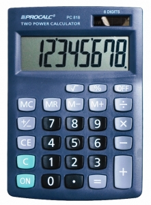 Calculadora de Mesa Procalc Pc818 8 Díg Grandes Solar/Bateria Visor Inclinado