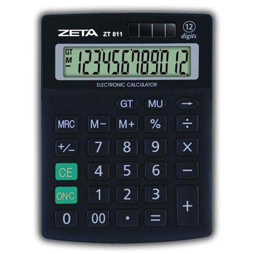 Calculadora de Mesa Zeta 12 Dígitos - Zt811 Preta