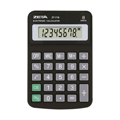 Calculadora de Mesa Zeta Zt718 8 Digitos Preta
