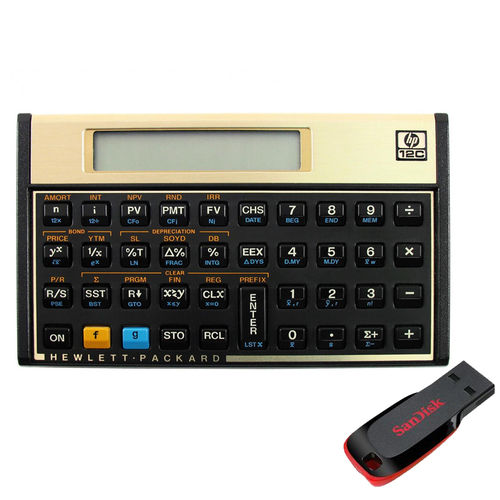 Calculadora Financeira Hp12c - Hp Preta + Pen Drive Sandisk 32 Gb Cruzer Blade