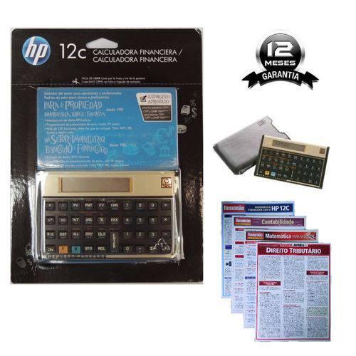 Tamanhos, Medidas e Dimensões do produto Calculadora Financeira Programável HP 12C Gold - Garantia HP 12 Meses - 4 Resumões