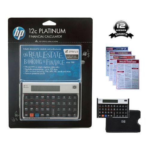 Tudo sobre 'Calculadora Financeira Programável HP 12C Platinum - Original + 4 Resumões'