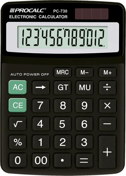 Calculadora Mesa 12 Digitos Pc730 Procalc (86547)