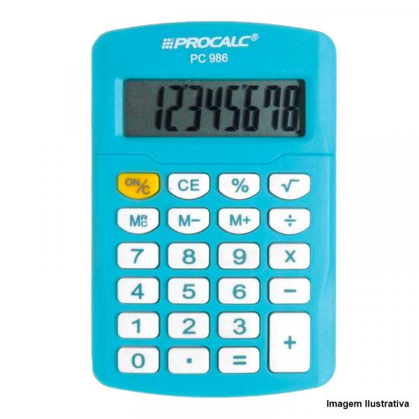 Calculadora Pessoal 8 Dígitos Azul PC986-BL - Procalc
