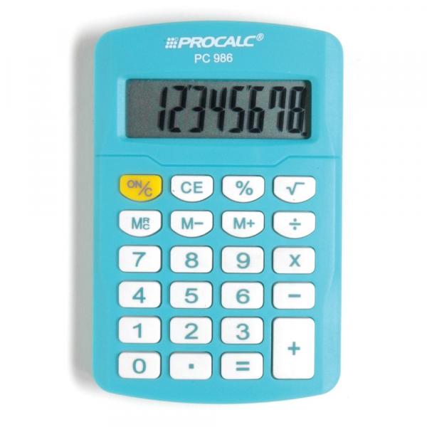 Calculadora Pessoal 8 Dígitos PC986 - Azul - Procalc