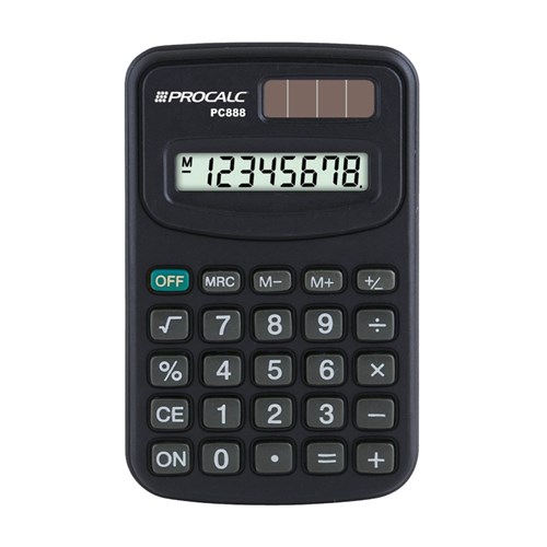 Calculadora Pessoal 8 Dígitos Preta Pc888 Procalc