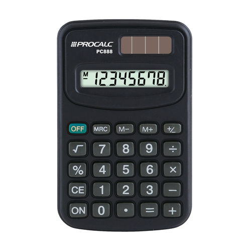 Calculadora Pessoal Procalc PC888 8 Digitos Preta