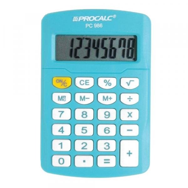 Calculadora Pessoal Procalc PC986-BL 8 Digitos AZUL