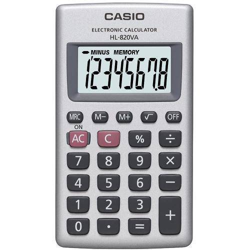 Calculadora Portátil Casio Hl-820va-S Cinza