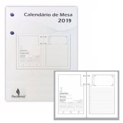 Calendário de Mesa 2019 Redoma 648 Folhas 11x17cm