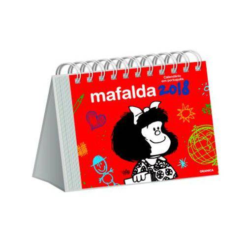 Calendário de Mesa 13X10,8 Cm Mafalda Vermelho - 2018