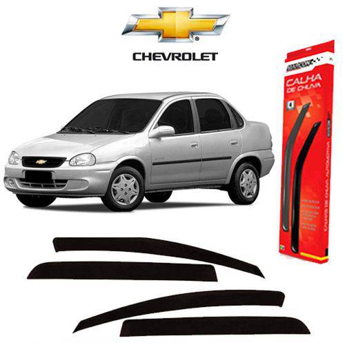 Calha de Chuva Fume Claro Chevrolet Corsa Até 2002 - 4 Peças