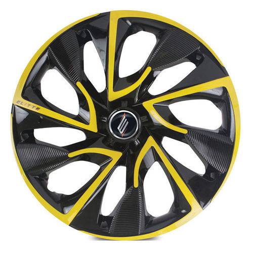 Calota Universal Modelo Ds4 Aro 14´´ Black/yellow Cup Parafuso