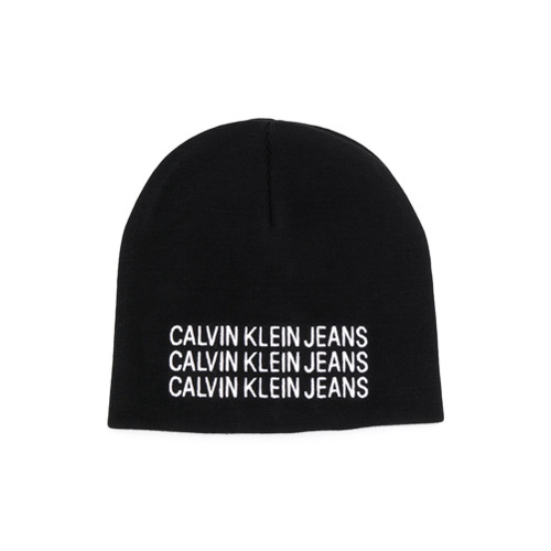 Calvin Klein Kids Knitted Logo Beanie - Preto