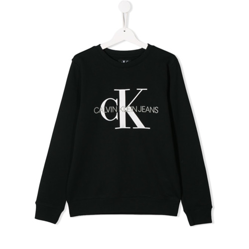 Calvin Klein Kids Suéter com Logo - Preto
