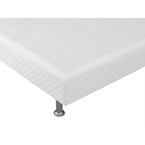 Cama Box Base Ortobom Light Tecido Branco 20 Cm Alt -Solteiro-0,88x1,88x0,20