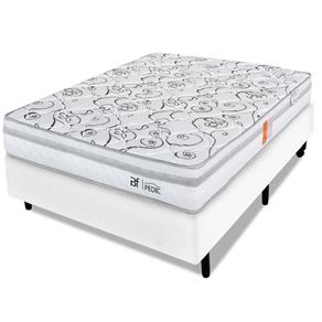 Cama Box Casal Colchão Ortopédico Espuma D28 Certificada 138x188x58cm - BRANCO