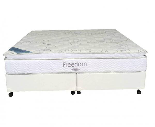 Cama Box + Colchão King Size Ortobom Freedom 186x198x55