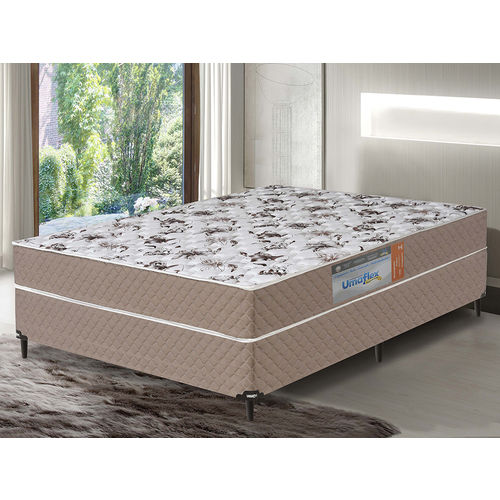 Cama Box de Casal Umaflex Unibox Native - 138x188x58cm - Marrom/floral