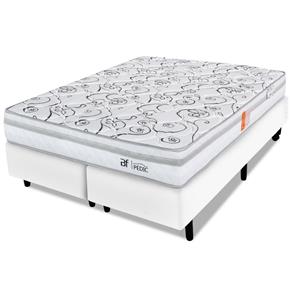 Cama Box Queen Colchão Ortopédico Espuma Certificada 158x198x58cm - BRANCO