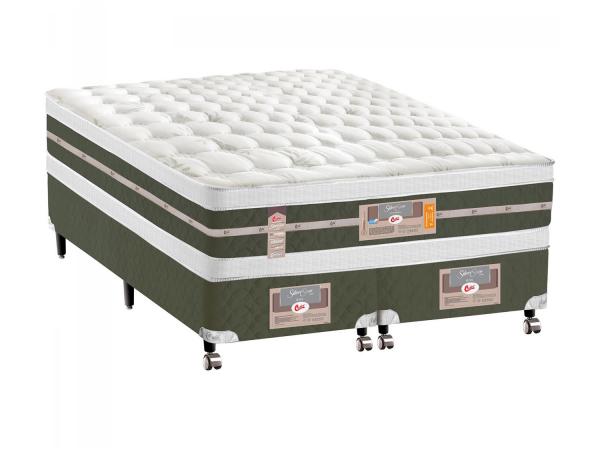 Cama Box Queen Size (Box + Colchão) Castor Mola - 61cm de Altura Silver Star