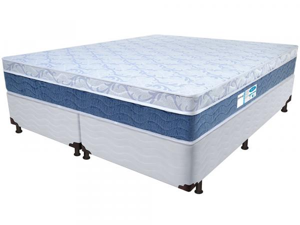 Cama Box King Size (Box + Colchão) ProDormir - Colchões Mola 34cm de Altura Sensitive Blue