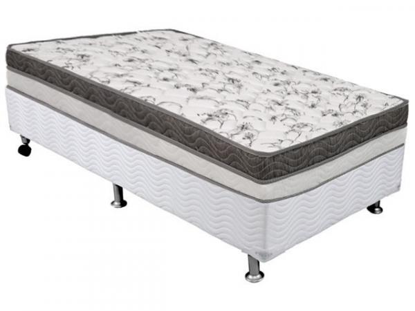 Cama Box Solteiro (Box + Colchão) Ortobom Mola - 44cm de Altura Physical Luna Silver