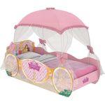 Cama Carruagem Princesa Disney Star com Dorsel Rosa Pura Magia