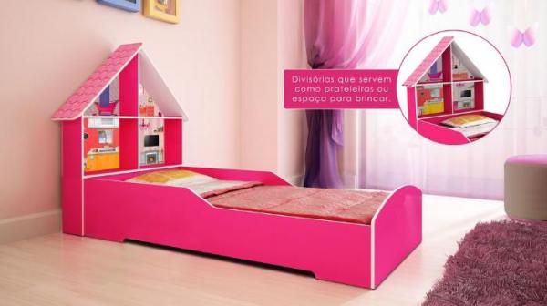 Cama Casinha 090 Pink Ploc Gelius - Gelius Móveis