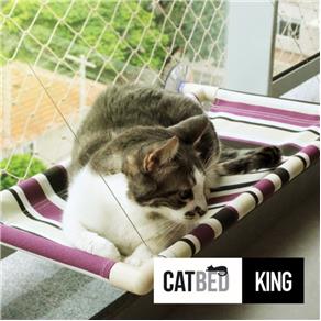 Cama de Gato para Janela Catbed Gatton King - Listrada Roxo