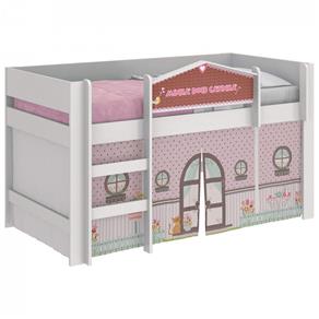 Cama Infantil Alta Minha Doce Casinha Play Pura Magia Branco