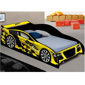Cama Infantil Carro Speed J&A Móveis Amarelo - Amarelo