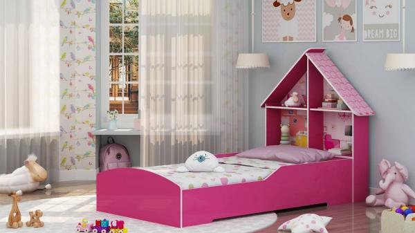Cama Infantil Casinha Pink Ploc - Gelius