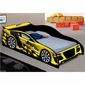 Cama Infantil J e a Móveis Carro Speedy - Amarelo