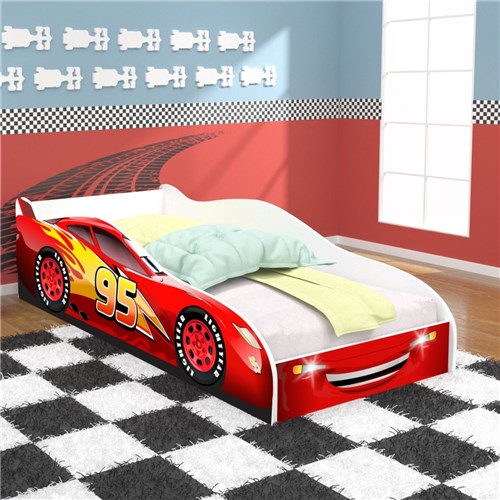 Cama Infantil / Mini Cama Carro 95 - Vermelho / Branco - Rpm Móveis