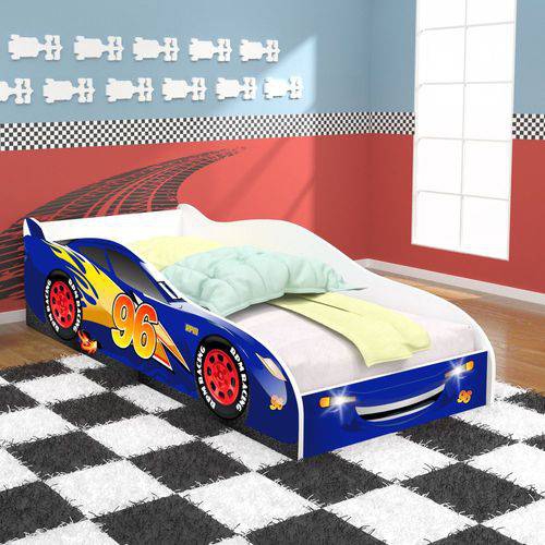 Tudo sobre 'Cama Infantil/ Mini Cama Infantil Carro 96 Azul Royal C/ Colchão- Rpm Móveis'