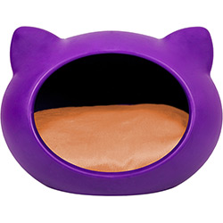 Tudo sobre 'Cama para Pet Cat Cave Lilás Fluo Pequeno com Almofada Natural - Meemo'