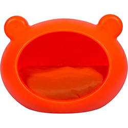 Cama para Pet Dog Cave Laranja Fluo Pequeno com Almofada Laranja - Meemo